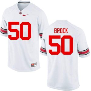 Men's Ohio State Buckeyes #50 Nathan Brock White Nike NCAA College Football Jersey Ventilation VBJ7044IF